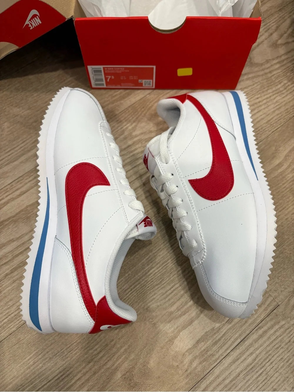 Nike Cortez White Leather Sneakers NIB W 7.5